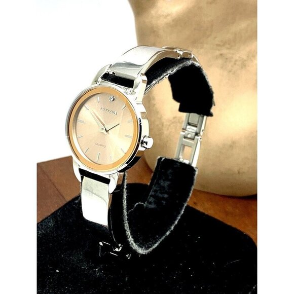 Citizen Women's Watch EZ6370-56X Quartz Pink Dial 26mm Silver Bangle Ste… - Picture 2 of 12